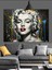 Renkli Marilyn Monroe Portresi Dekoratif Kanvas - Mdf Ahşap Tablo 3