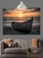 Gün Batımında Eski Kayık Dekoratif Kanvas - Mdf Ahşap Tablo 3