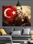 Bayrak Önünde Atatürk Portresi Dekoratif Kanvas - Mdf Ahşap Tablo 3