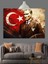Bayrak Önünde Atatürk Portresi Dekoratif Kanvas - Mdf Ahşap Tablo 4