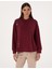 Kadın Vişne Oversize Modal Karışımlı Kapüşonlu Sweatshirt 50309057-VR223 1