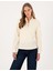Kadın Ekru Comfort Fit Fermuarlı Polar Sweatshirt 50316333-VR019 1