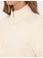 Kadın Ekru Comfort Fit Fermuarlı Polar Sweatshirt 50316333-VR019 7