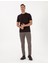 Erkek Vizon Slim Fit Beli Lastikli Kordonlu Jogger Kanvas Pantolon 50317281-VR052 1
