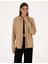 Kadın Koyu Bej Oversize Uzun Kollu Gömlek 50318232-VR088 1