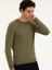 Erkek Haki Regular Fit Pamuk Karışımlı Bisiklet Yaka Triko Kazak 50279607-VR027 3