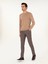 Erkek Kahverengi Slim Fit Pamuk Karışımlı Kanvas Pantolon 50292336-VR029 3