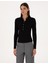 Kadın Siyah Slim Fit Örme Bluz 50309153-VR046 1