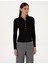 Kadın Siyah Slim Fit Örme Bluz 50309153-VR046 3