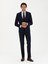 Erkek Lacivert Slim Fit %100 Yün Çizgili Kırlangıç Yaka Takım Elbise 50276505-VR033 1