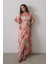 Yandan Bağlamalı Desenli Elbise - Pembe 1