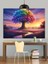 Renkli Gökyüzünde Büyük Ağaç Dekoratif Kanvas - Mdf Ahşap Tablo 3