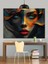 Parçalanmış Yüz Sanat Çizimi Dekoratif Kanvas - Mdf Ahşap Tablo 5