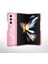Galaxy Z Fold 6 Kılıf Magsafe Şarj Özellikli Parlayan Simli Saydam Renkli Omsy Allstar Kapak-Pembe 3