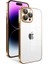iPhone 14 Pro Max Uyumlu Kamera Korumalı Renkli Çerçeveli Omsy Garaj Kapak-Gold 1