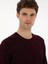 Erkek Açık Bordo Slim Fit Yün Karışımlı Bisiklet Yaka Basic Triko Kazak 50315266-VR263 2