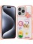 Apple iPhone 15 Pro Kılıf Parlayan Sıvılı Simli Kabartma Figürlü Omsy Cevze Kapak-Pembe 1