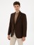 Erkek Kahverengi Slim Fit Yün Karışımlı Flanel Görünümlü Ceket 50310747-VR029 3
