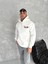 Kışlık Üç Iplik Kapşonlu Sweatshirt - Beyaz 1