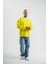 Geniş V Yaka Kol Ribana Detaylı Sweatshirt - Sarı 1