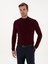 Erkek Bordo Slim Fit Pamuk Karışımlı Yarım Balıkçı Yaka Triko Kazak 50318677-VR014 1