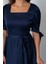 Kadın Lacivert Fiyonk Detay Midi Elbise 4
