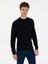 Erkek Lacivert Slim Fit Yün Karışımlı Çeyrek Balıkçı Basic Triko Kazak 50315295-VR033 1