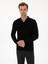 Erkek Siyah Slim Fit Yün Karışımlı Polo Yaka Triko Kazak 50311890-VR046 1