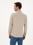Erkek Bej Slim Fit Pamuk Karışımlı Yakası Düğmeli Flanel Gömlek 50318243-VR011 5