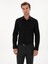 Erkek Siyah Slim Fit Pamuk Karışımlı Gömlek 50314589-VR046 3