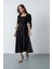 Kadın Siyah Fiyonk Detay Midi Elbise 2