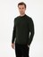 Erkek Koyu Yeşil Slim Fit Yün Karışımlı Çeyrek Balıkçı Basic Triko Kazak 50315295-VR079 1