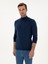 Erkek İndigo Slim Fit Pamuk Karışımlı Yarım Balıkçı Yaka Triko Kazak 50318677-VR028 1