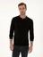 Erkek Siyah Regular Fit Pamuk Karışımlı Polo Yaka Basic Triko Kazak 50318673-VR046 1