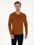 Erkek Karamel Slim Fit Yün Karışımlı Bisiklet Yaka Basic Triko Kazak 50315266-VR261 1