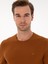Erkek Karamel Slim Fit Yün Karışımlı Bisiklet Yaka Basic Triko Kazak 50315266-VR261 2