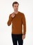 Erkek Karamel Slim Fit Yün Karışımlı Bisiklet Yaka Basic Triko Kazak 50315266-VR261 3
