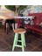 -Yeşil Ahşap Tabure-Bar Sandalye-70 cm -1 Adet 4
