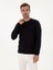 Erkek Lacivert Slim Fit Pamuk Karışımlı Bisiklet Yaka Basic Triko Kazak 50318620-VR033 1