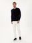Erkek Lacivert Slim Fit Pamuk Karışımlı Bisiklet Yaka Basic Triko Kazak 50318620-VR033 4