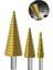 3'lü Kademeli Matkap Ucu Panç Seti Paslanmaz 3 Kademeli Demir Sac Boru Bakır Aliminyum Delme Seti 6