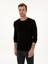 Erkek Siyah Slim Fit Pamuk Karışımlı Bisiklet Yaka Basic Triko Kazak 50318620-VR046 1
