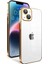 iPhone 14 Plus Uyumlu Kamera Korumalı Renkli Çerçeveli Omsy Garaj Kapak-Gold 1