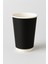 14 Oz Double Wall Siyah Görünüm Karton Bardak + Siyah Kapaklı 25'li 2