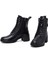 Kadın Siyah Fermuarlı Kalın Topuklu Deri Bot 25WFD413318 3