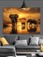 Gün Batımında Yürüyen Filler Dekoratif Kanvas - Mdf Ahşap Tablo 2