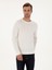 Erkek Ekru Slim Fit Pamuk Karışımlı Bisiklet Yaka Triko Kazak 50318868-VR019 3