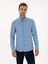 Erkek Açık Mavi Slim Fit Pamuk Karışımlı Yakası Düğmeli Flanel Gömlek 50318243-VR003 1