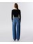 Sloganlı Elastik Bel Jean Pantolon TW6250018022629 4