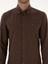 Erkek Koyu Kahverengi Slim Fit Pamuk Karışımlı Yakası Düğmeli Flanel Gömlek 50318243-VR084 6